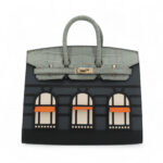 Birkin Faubourg 20 Gris Ciment Noir Orange Gris misty Epsom Swift Matte Alligator